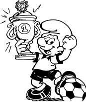 coloriage schtroumpf vainqueur